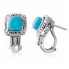 Image 1 : 14KT White Gold 3.07ctw Turquoise and Diamond Earrings