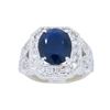 Image 2 : 14KT White Gold Blue Sapphire and Diamond Ring