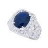 Image 3 : 14KT White Gold Blue Sapphire and Diamond Ring