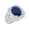 Image 4 : 14KT White Gold Blue Sapphire and Diamond Ring