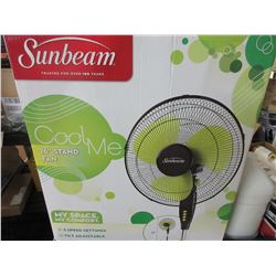 SunBeam 16 inch stand Fan with 3 speeds / tilt and wide angle oscillation