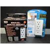 Image 1 : 2 New 6 outlet sockets one is a swivel mount socket / surge protectors