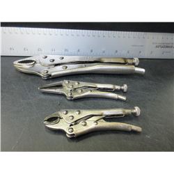 Set of 3 New Vise Grips / 1 10 inch and 2 minis