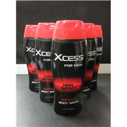 6 New Xcess for Men High Impact RIPPED Body Wash / 13.5 fl oz