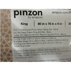 New Pinzon King Size Sheet Set / 500 thread ct. / 4 piece 100% Pima Cotton