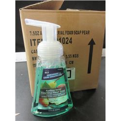 New Case of 12 Antibacterial Foaming Pump Hand Soap / 7.5 fl oz/PEAR