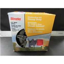 New Strata Heavy Duty Clothsline Kit / 150ft pvc coated cable makes 75ft
