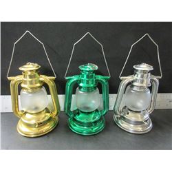 Lot of 3 New LED Lanterns / small 6 inch with Batteries
