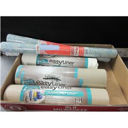 Lot of 5 New Drawer/shelf  Liners / 3 rolls easy liner 12" x 8 ft / 2 rolls 18"