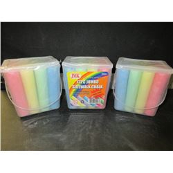 Lot of 3 Packs New Jumbo Sidewalk Chalk 12 pieces per pack