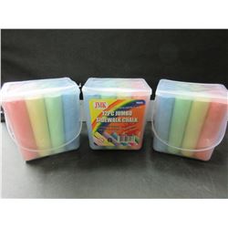Lot of 3 Packs New Jumbo Sidewalk Chalk 12 pieces per pack