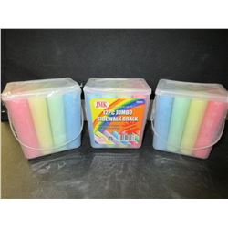 Lot of 3 Packs New Jumbo Sidewalk Chalk 12 pieces per pack