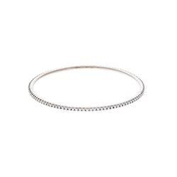 BRACELET:  [1] 18KWG bangle bracelet by Tiffany  Co. set with 106 round diamonds, approx. 1.60 cttw.