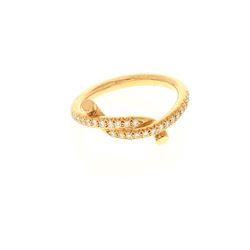 RING:  [1] 18 karat rose gold Entrelaces ring by Cartier set with 30 round diamonds, approx. 0.30 ca