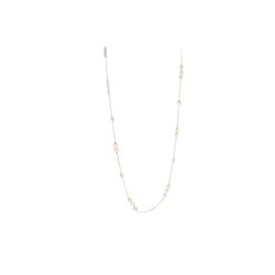 NECKLACE:  [1] 18 karat white gold chain  necklace with 28 bezel set round diamonds, approx. 2.52 ca