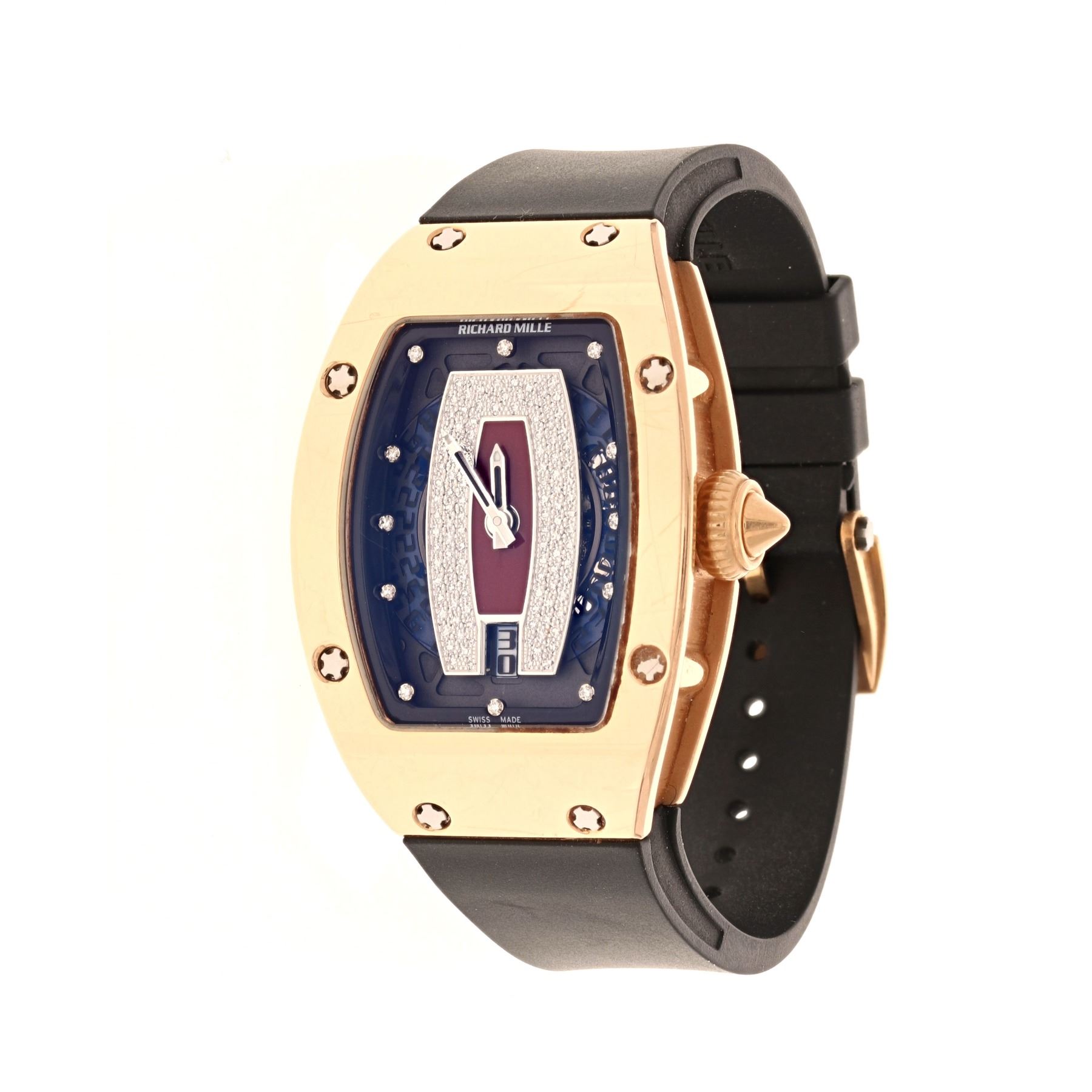 Watch 1 18 Karat Rose Gold Ladies Richard Mille Automatic Watch With An Exhibition Case Back Cr