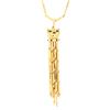Image 1 : NECKLACE:  [1] 18 karat yellow gold rectangular link chain necklace by Cartier,  30 1/4s; and [1] 18