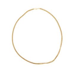 CHAIN: [1] 10k yellow gold square curb chain, 44 inches long, 6.58mm diameter, lobster clasp; 112.2 