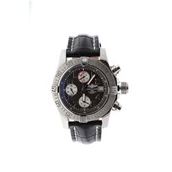 WATCH: [1] Stainless steel gents Breitling Avenger II Automatic Chronograph watch with a dark gray d