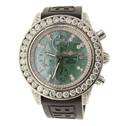 WATCH: [1] Man's S/Steel Breitling  Date watch, 45.0mm case, chronograph movement, 3 sub dials, blac