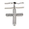 Image 2 : CHAIN: [1] 14KWG round link chain, lobster clasp. (1) Cross: 14KYG diamond cross, 167 rbc diamonds, 