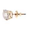 Image 2 : EARRING: [1] 14KYG 1 earring, post/screw bk., 1 rbc diamond 1.50 cts. TWA., I2/J, 1.0 grams.