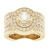 Image 1 : RING: [1] 14 karat yellow gold ring set with 253 round diamonds, approx. 6.33 carats total weight, G