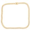Image 1 : NECKLACE: [1] 14 karat yellow gold Cuban link chain necklace set with 774 round diamonds, approx. 15