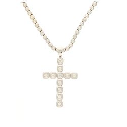 CHAIN: [1] 14 karat white gold stamped chain, 31 inches long; (144) round brilliant diamonds, 2.5mm 