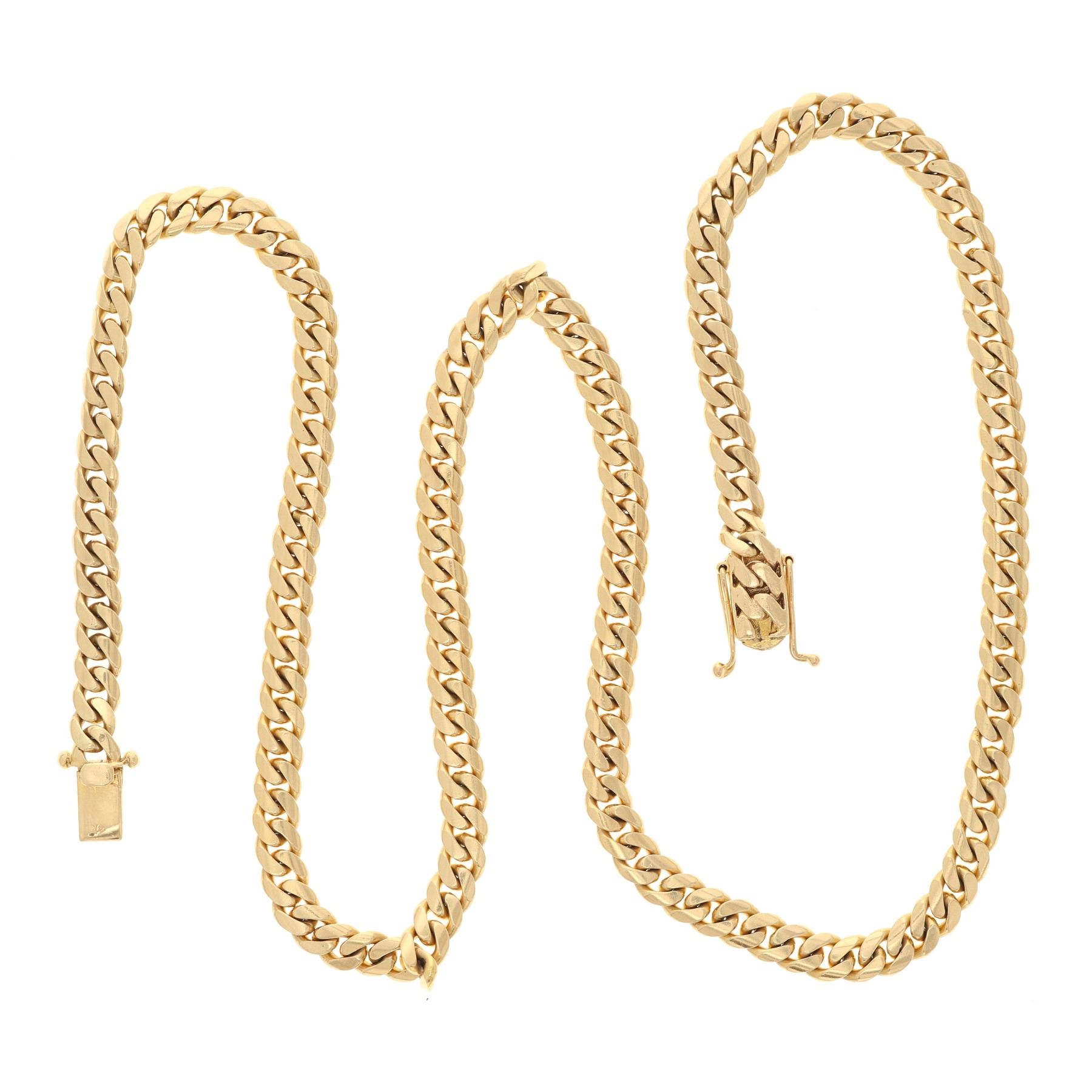 NECKLACE [1] 14kt yellow gold Cuban link necklace, 7.5MM wide, 30