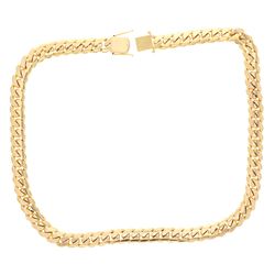 CHAIN: [1] 10ky stamped Cuban link chain; 34 inches long, 17.45mm wide, box clasp with two safeties;
