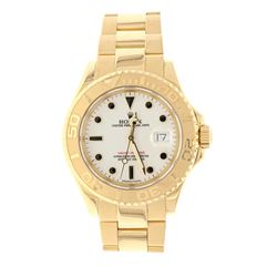 WATCH: [1] Man's 18KYG Rolex Oyster Perpetual Yacht Master, DateJust, white dial black markers, 43mm