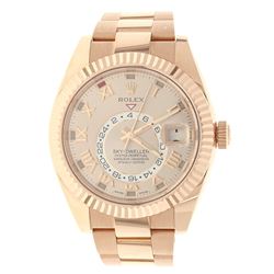 WATCH: [1] Man's 18KRG Rolex Oyster Perpetual Skydweller, Datejust, 41mm case, 24 hr dial, watch ser