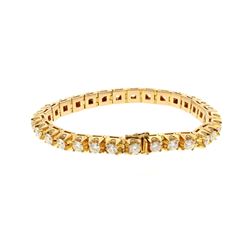 BRACELET: [1] 14KYG diamond bracelet, 7 3/4 inch,       6.0mm width, hidden clasp double figure 8 sa