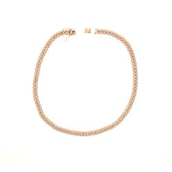 NECKLACE: [1] 10KRG necklace Cuban flat curb link, hidden clasp, 28 inch, 11.4mm width, 27.0 cts. TW