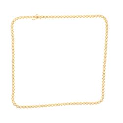 NECKLACE: [1] 14 karat yellow gold tennis style necklace set with 110 round diamonds, approx. 14.85 