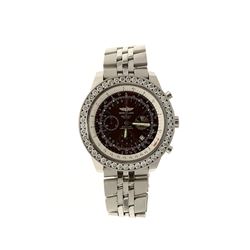 WATCH: [1] Man's S/Steel Breitling watch, "Bentley Motor", chocolate dial, date, 3 sun dials, afterm