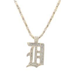 CHAIN & PENDANT: [1] 10kWG fancy link chain, 38 3/4 inch, 4.5mm   [1] 10KWG Pendant  initial "D"  50