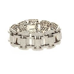 BRACELET: [1] 14KWG bracelet, 9 1/2 inch, with 1900 rbc diamonds, 28.50 cts. TWA, SI1/I. 189.0 grams