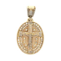 PENDANT: 14ky tested pendant; (24) prn diamonds, 1.5mm-1.7mm =est. 0.55cttw, Good/H-I/SI1-I1; (175) 