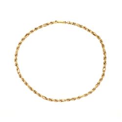 CHAIN: [1] 14ky stamped rope chain, 27 inches long, 8.10mm wide, 177.6 grams.