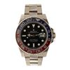 Image 1 : ROLEX: 18k white gold Rolex GMT Master II watch; 40mm case, black dial, bidirectional rotating blue 