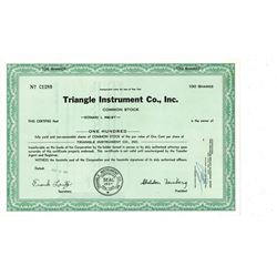 COLLECTIBLE CERTIFICATE: 100 shares of Triangle Instrument Co Inc stock registered owner name Bernar