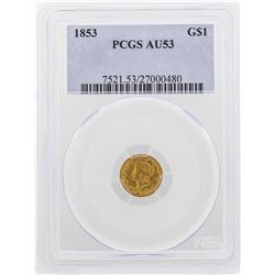 1851 $1 Liberty Head Gold Dollar Coin PCGS AU53