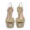 Image 2 : Miu Miu Pistacchio Suede Camoscio Lame Wedges Heels Shoes 39
