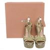 Image 3 : Miu Miu Pistacchio Suede Camoscio Lame Wedges Heels Shoes 39