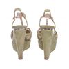 Image 4 : Miu Miu Pistacchio Suede Camoscio Lame Wedges Heels Shoes 39