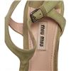 Image 9 : Miu Miu Pistacchio Suede Camoscio Lame Wedges Heels Shoes 39