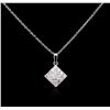 Image 1 : 0.65 ctw Diamond Pendant With Chain - 14KT White Gold