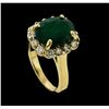 Image 4 : 4.40 ctw Emerald and Diamond Ring - 14KT Yellow Gold